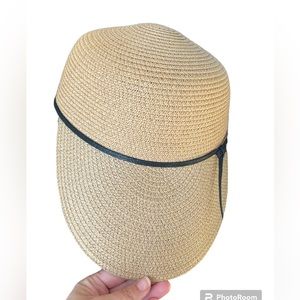 Straw Baseball Cap bow detail brimmed